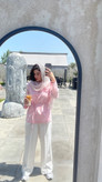 کت زنانه لینن صورتی فری سایز