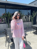 کت زنانه لینن صورتی فری سایز