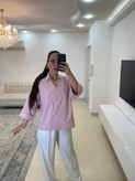 شومیز زنانه لیین صورتی فری سایز