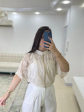 بامبر دانتل زنانه فری سایز رنگ شیری