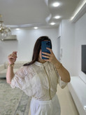 بامبر دانتل زنانه فری سایز رنگ شیری