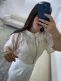 بامبر دانتل زنانه فری سایز رنگ شیری