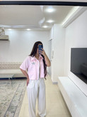 بامبرصورتی زنانه کرپ فری سایز
