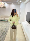 کت زنانه لینن لیمویی کره ای فری سایز