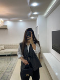 وست زنانه طرح جناغی طوسی فری سایز
